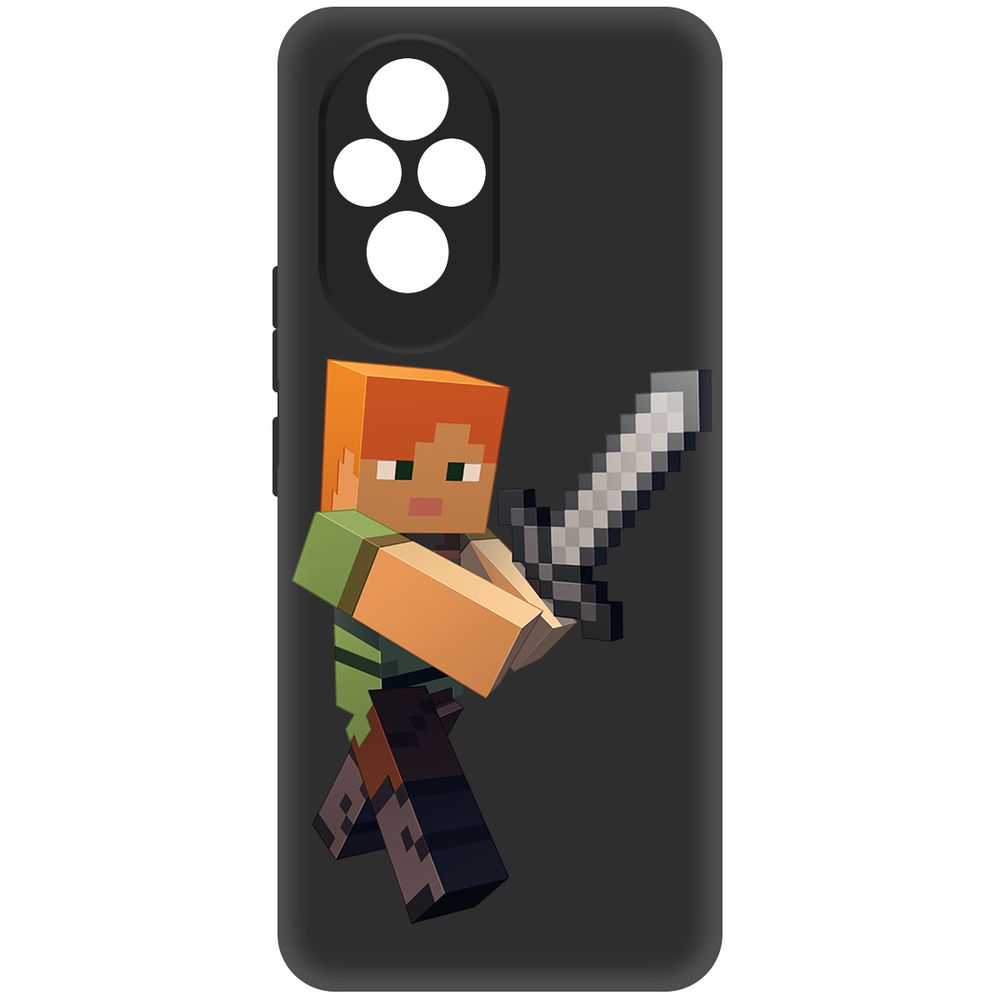 

Чехол-накладка Krutoff Soft Case Minecraft-Алекс для Honor 200 черный