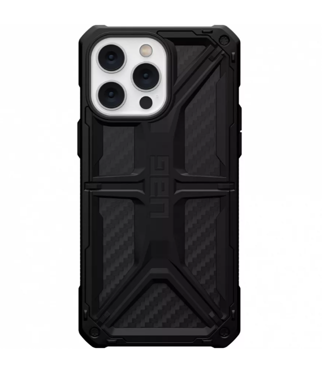 фото Чехол uag monarch для iphone 14 pro max чёрный карбон (carbon fiber) nobrand