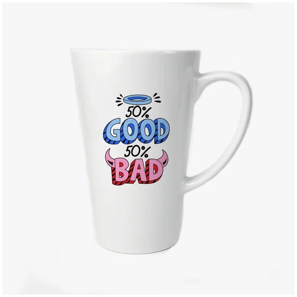 

Большая конусная кружка CoolPodarok 50% Good 50% Bad