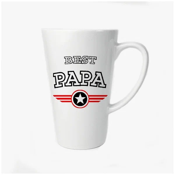 

Большая конусная кружка CoolPodarok Best papa (папа)
