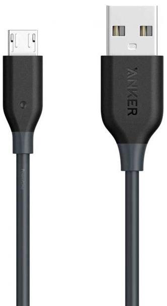 

Кабель Anker PowerLine (A8132G11) USB-MicroUSB 0.9 м (Grey), PowerLine USB-MicroUSB 0.9 м