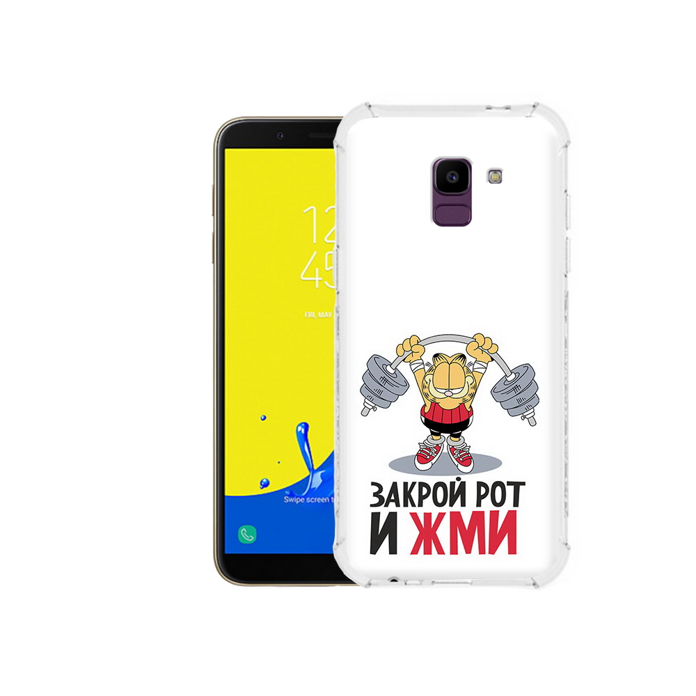 

Чехол MyPads Tocco для Samsung Galaxy J6 (2018) Закрой рот и жми, Прозрачный, Tocco