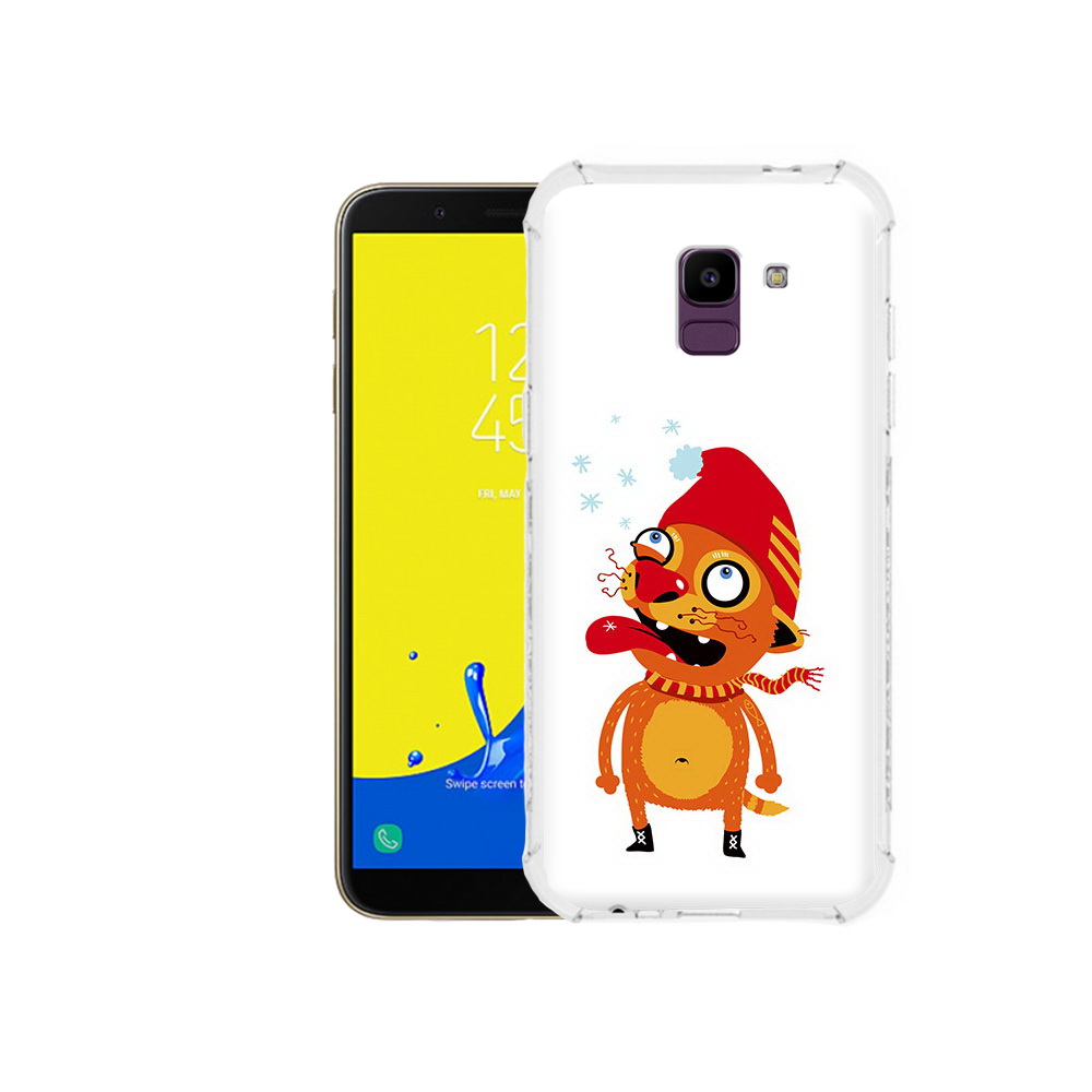 

Чехол MyPads Tocco для Samsung Galaxy J6 (2018) Зимний кот, Прозрачный, Tocco