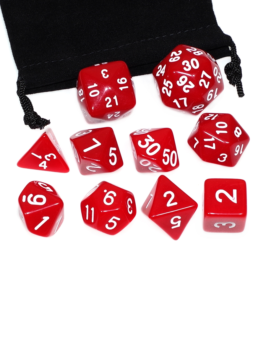 фото Набор кубиков mtgtrade 10 штук красные для настольных игр