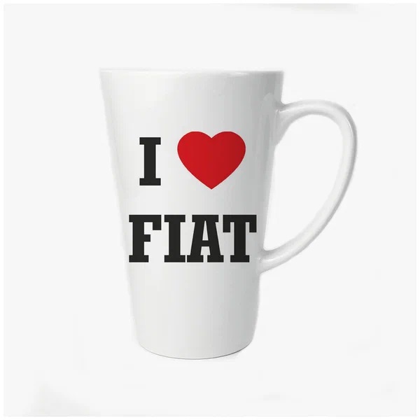 

Большая конусная кружка CoolPodarok Авто I love Fiat