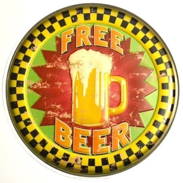 

Наклейка декоративная "Винтаж. Free beer" (30x30 см)