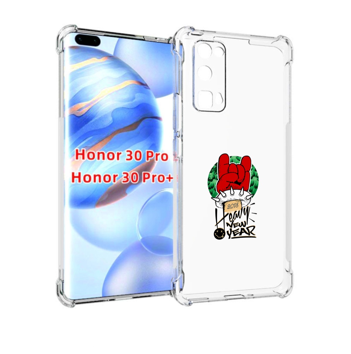 

Чехол бампер MyPads Гангстер новый год для Honor 30 Pro, Прозрачный, Tocco