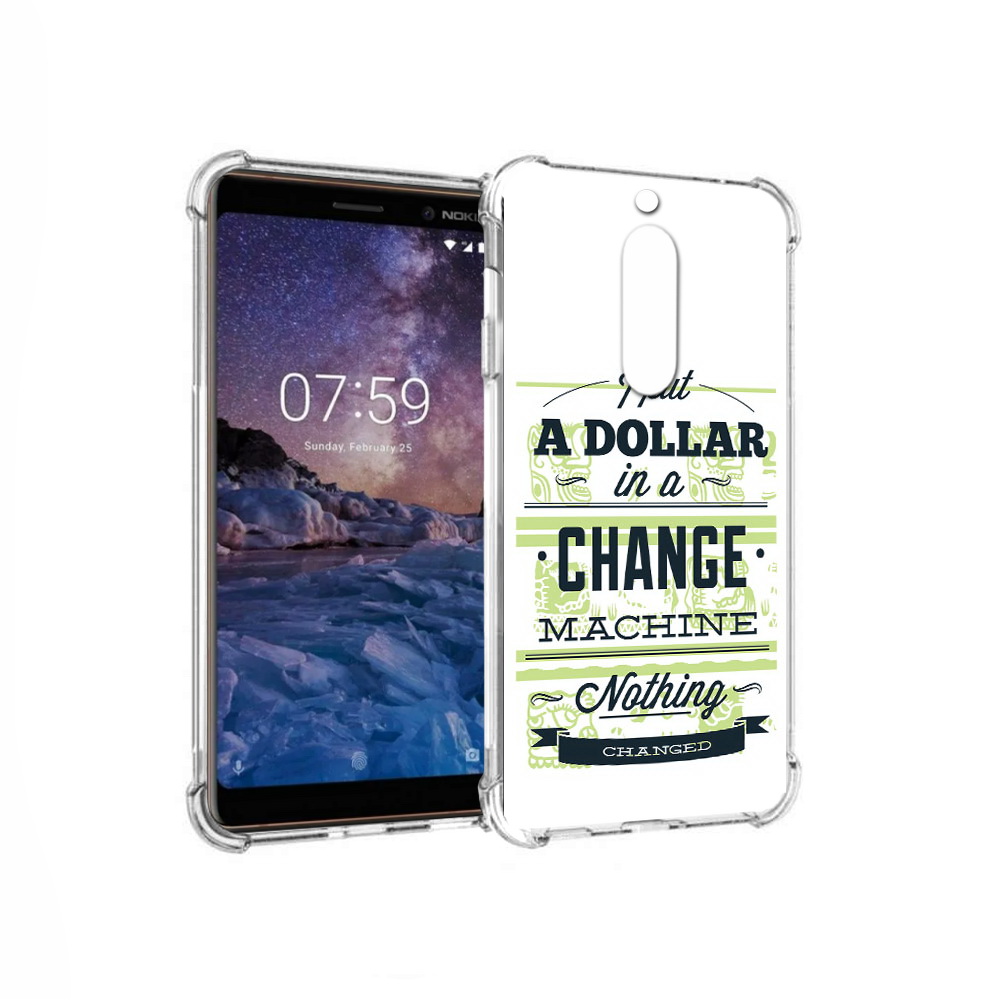 

Чехол MyPads Tocco для Nokia 7 доллар надпись (PT95887.123.336), Прозрачный, Tocco