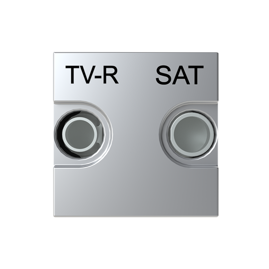 фото Zenit розетка телевизионная tv-r-sat одиночная с накладкой серебро (n2251.3 pl) | код 2cla abb