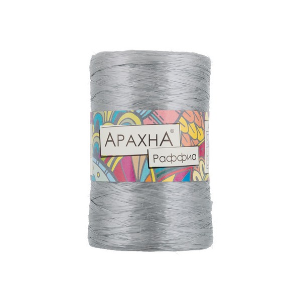 фото Вязание пряжа arachna raffia 100% полипропилен 5 шт. х 50 г 200 м цв. №05 серебряный raffi