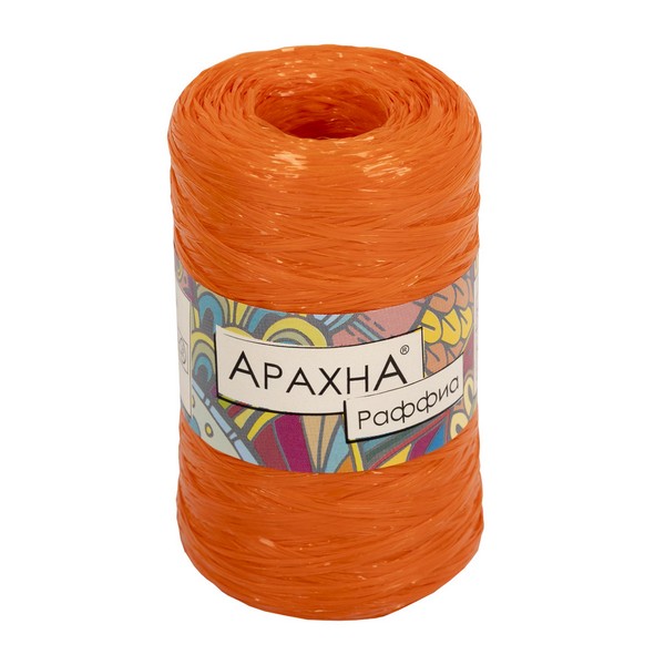 фото Вязание пряжа arachna raffia 100% полипропилен 5 шт. х 50 г 200 м цв. №13 оранжевый raffia