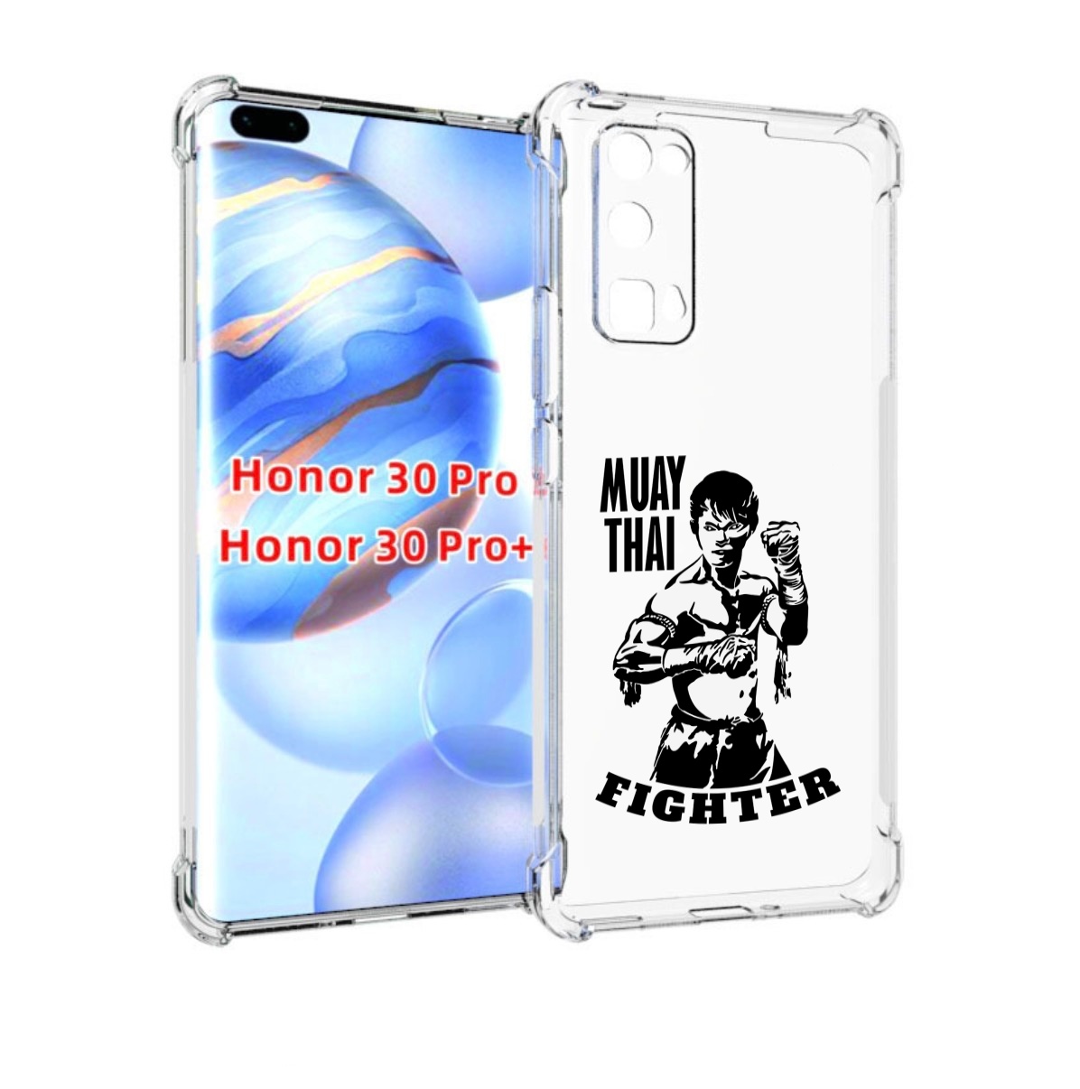 

Чехол бампер MyPads Единоборства муайтай для Honor 30 Pro, Прозрачный, Tocco