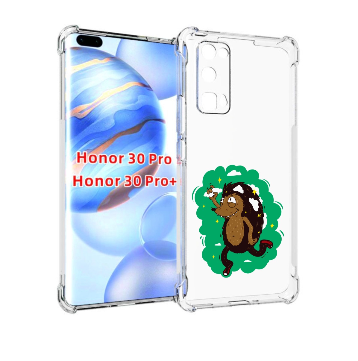 

Чехол бампер MyPads Ежик в облаках для Honor 30 Pro, Прозрачный, Tocco