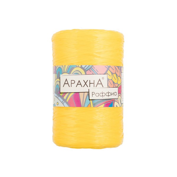 

Пряжа ARACHNA Raffia 100% полипропилен 5 шт. х 50 г 200 м цв. №15 желтый Raffia-№1, Raffia