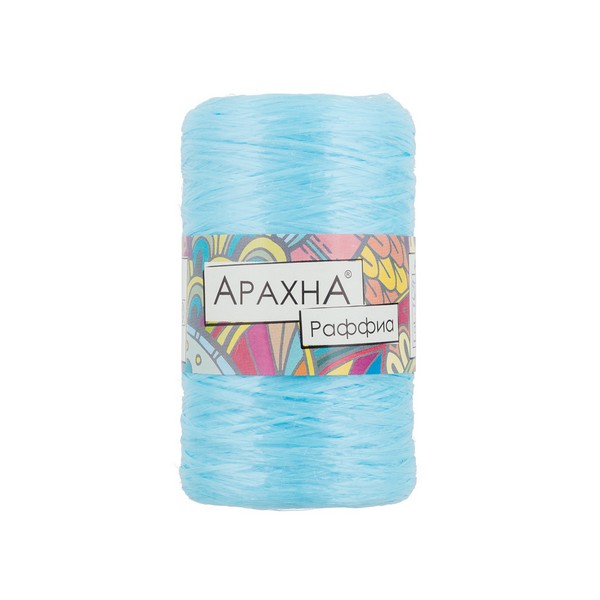 фото Вязание пряжа arachna raffia 100% полипропилен 5 шт. х 50 г 200 м цв. №25 голубой raffia-№