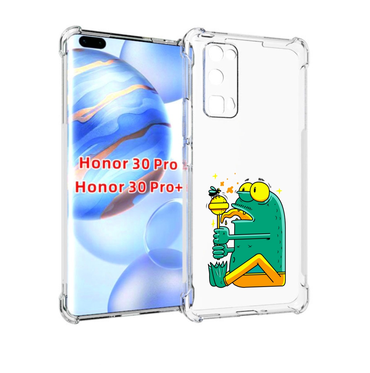 

Чехол бампер MyPads Зеленая лягушка с чупа чупсом для Honor, Прозрачный, Tocco