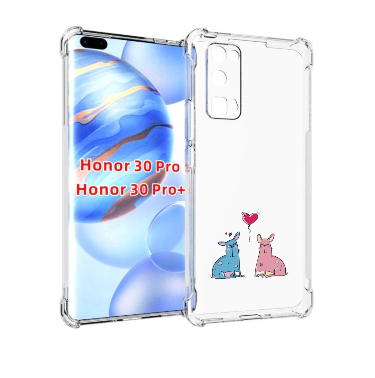 

Чехол бампер MyPads Лама любовь для Honor 30 Pro, Прозрачный, Tocco