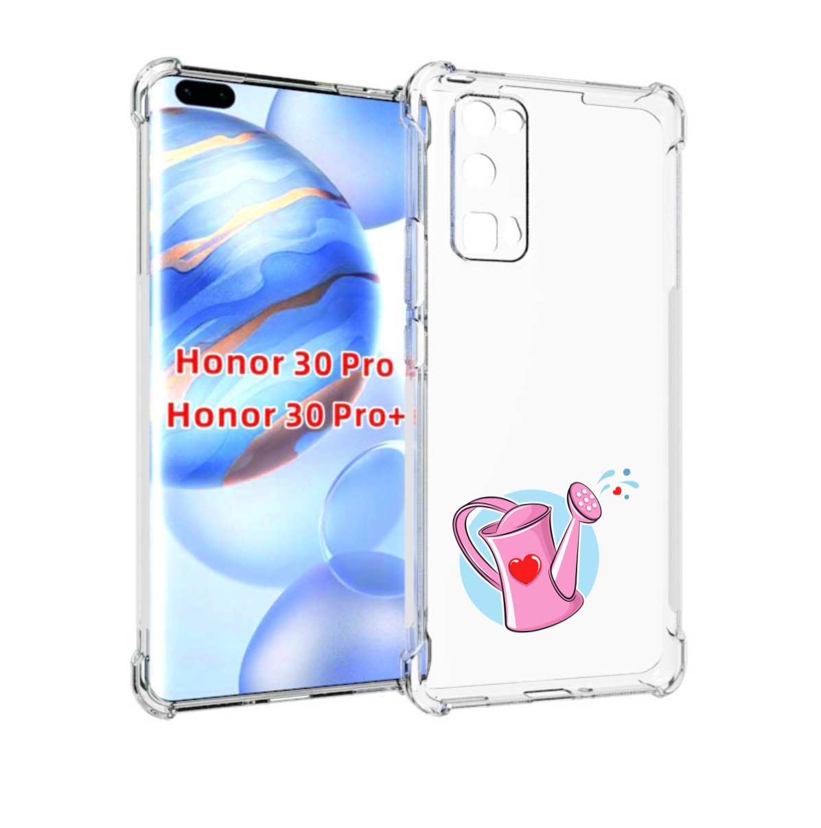 

Чехол бампер MyPads Лейка любви 14 февраля для Honor 30 P, Прозрачный, Tocco