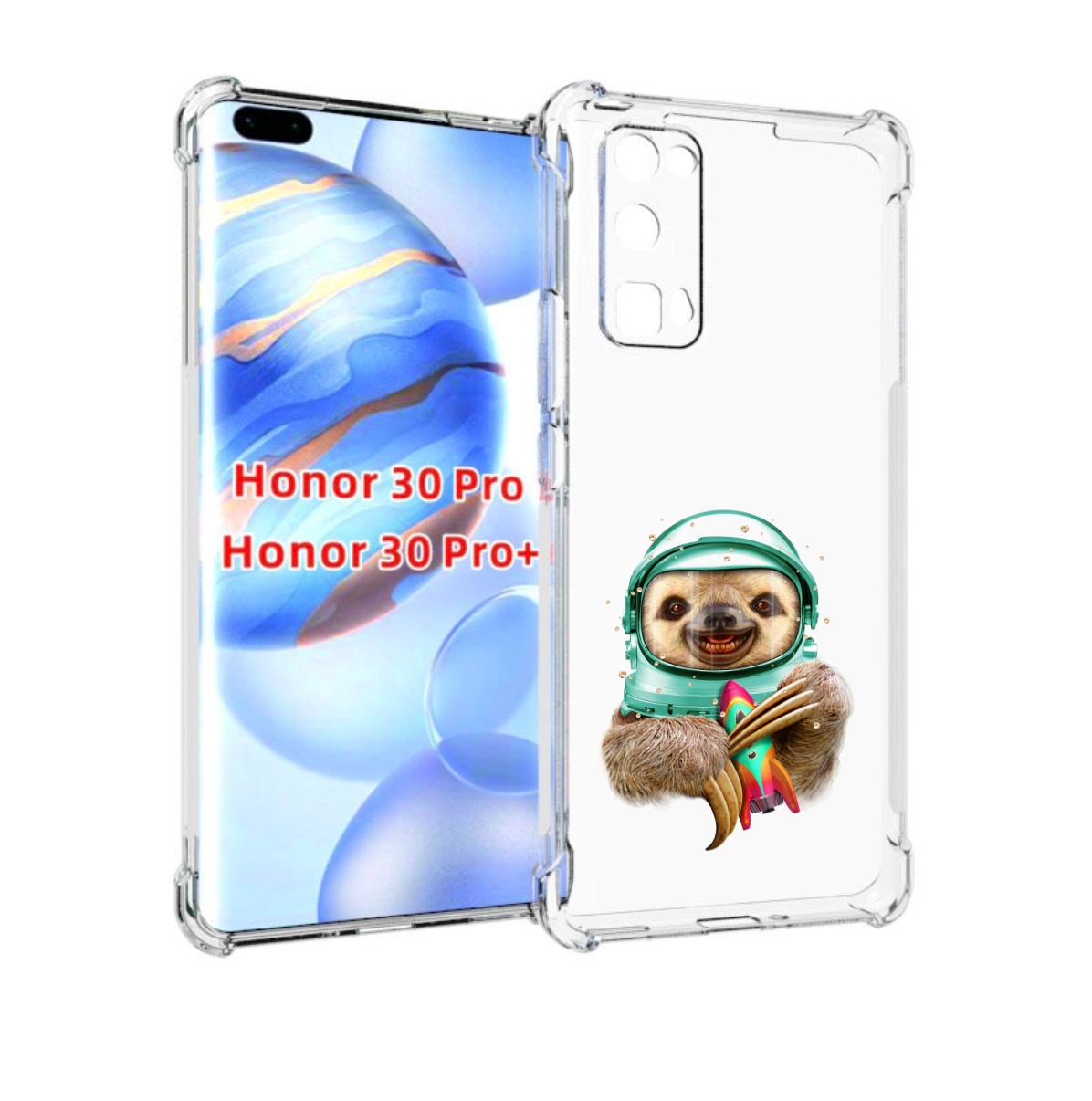 

Чехол бампер MyPads Ленивец астронавт для Honor 30 Pro Honor, Прозрачный, Tocco