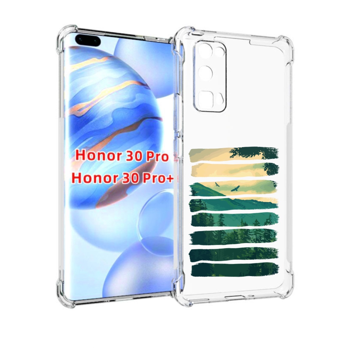 Чехол бампер MyPads Лесная чаща для Honor 30 Pro