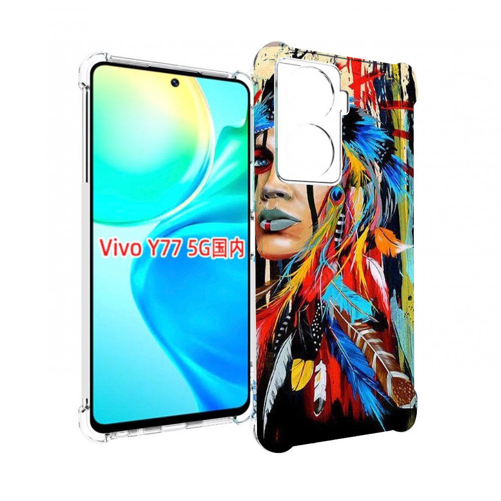 

Чехол MyPads индеец расписной для Vivo Y77 5G, Прозрачный, Tocco