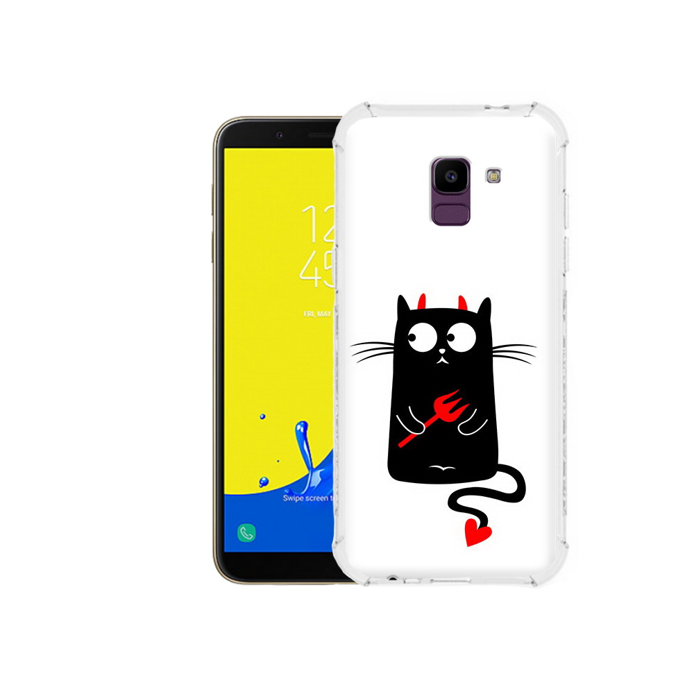 

Чехол MyPads Tocco для Samsung Galaxy J6 (2018) Кот демон, Прозрачный, Tocco