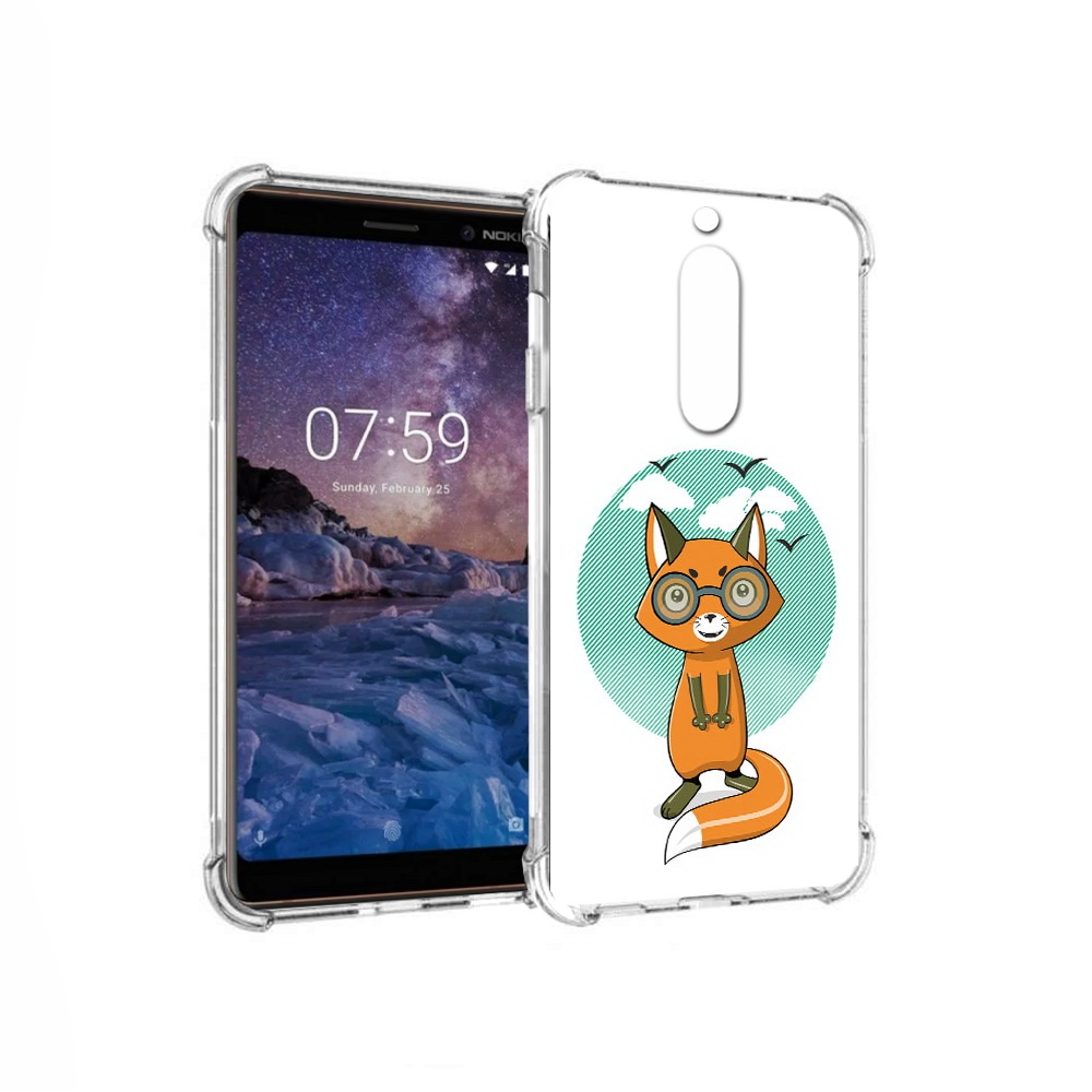 

Чехол MyPads Tocco для Nokia 7 задумчивая лиса (PT95887.123.348), Прозрачный, Tocco