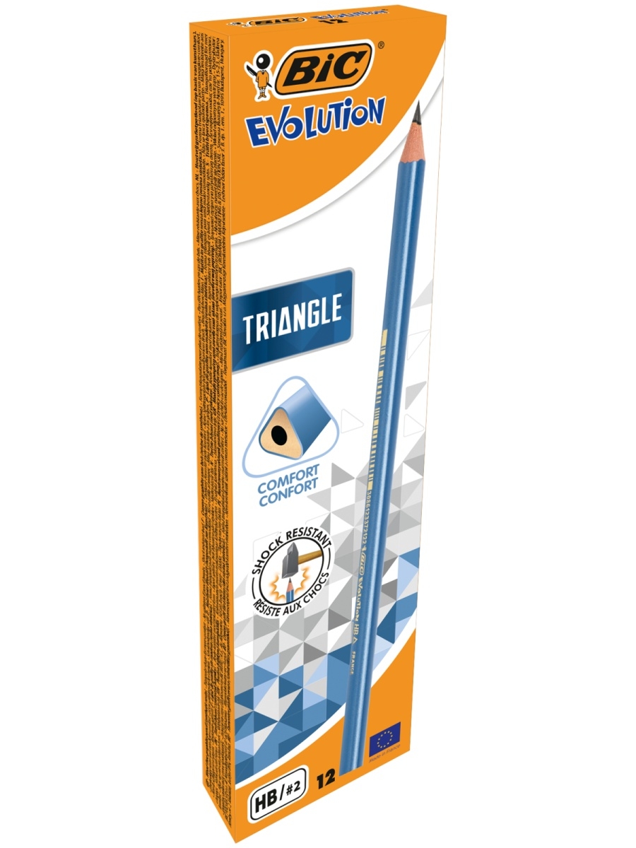 фото Карандаш чернографитовый bic evolution triangle без ластика коробка x12