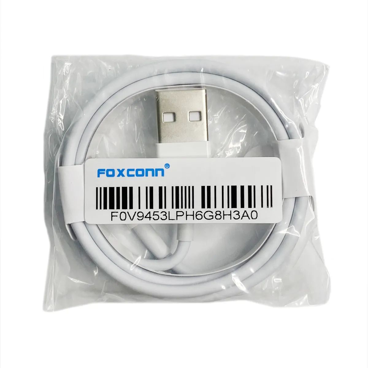 Кабель USB-Lightning  для Apple с оригинальным чипом Foxconn, 1 м, белый