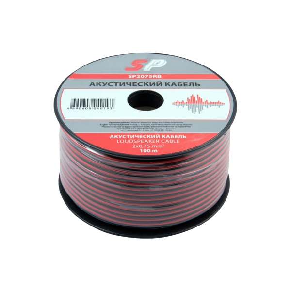 

Кабель акустический SPARKS SP2075RB 2х0,75мм2 ,цена за 1метр красный черный