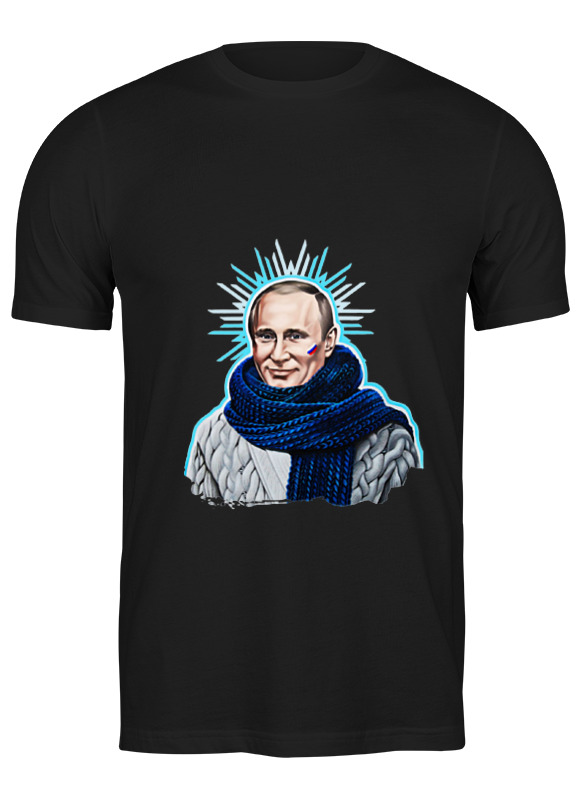 

Футболка мужская Printio Путин в шарфе 662559 черная S, Путин в шарфе 662559