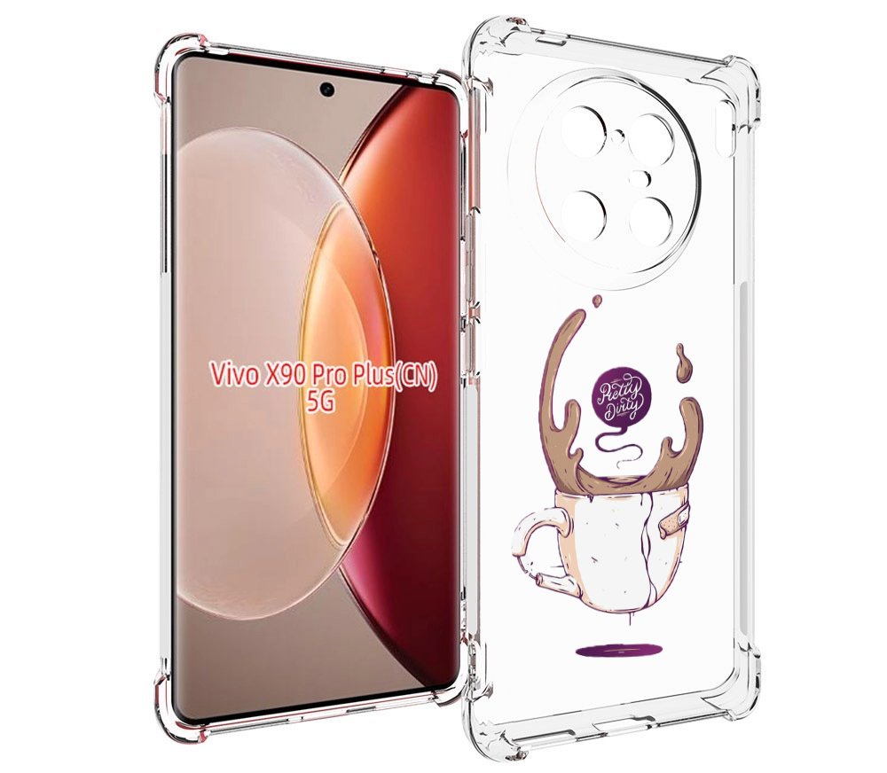 

Чехол MyPads сломанный стаканчик для Vivo X90 Pro Plus, Прозрачный, Tocco