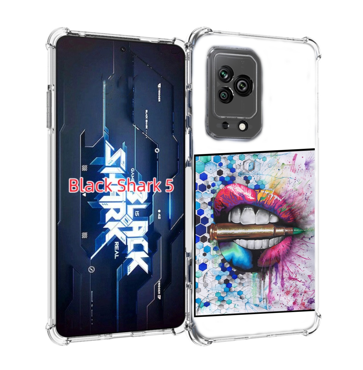 

Чехол MyPads разноцветные губы с пулей для Xiaomi Black Shark 5, Прозрачный, Tocco