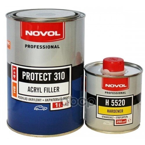 Грунт Акриловый 4 1hs Черный Novol Protect310, 1,0 0,25