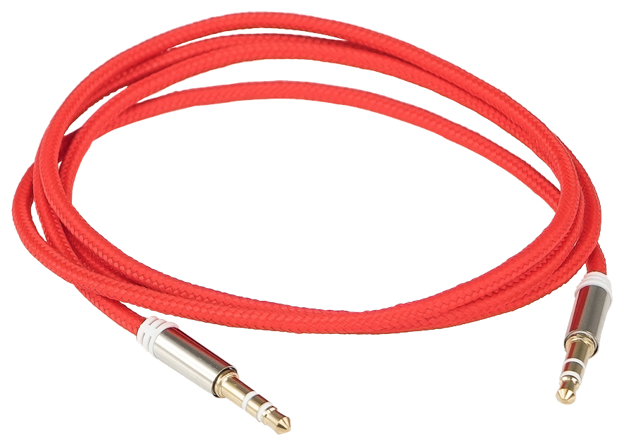 фото Кабель межкомпонентный aura rca-j10r миниджек, 3,5 > 3,5 mm, красный, 1 метр