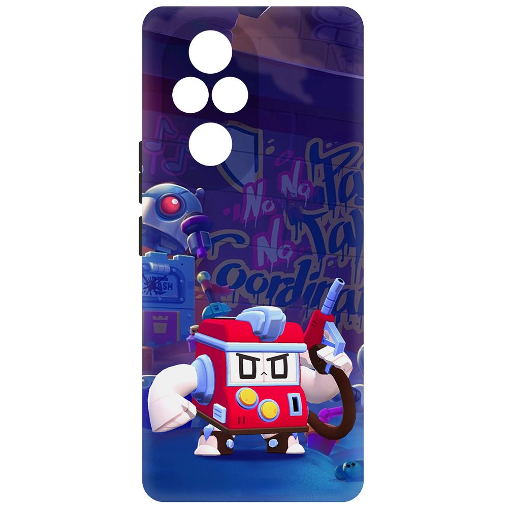 

Чехол-накладка Krutoff Soft Case Brawl Stars - V8-БИТ для Honor 200 Pro черный