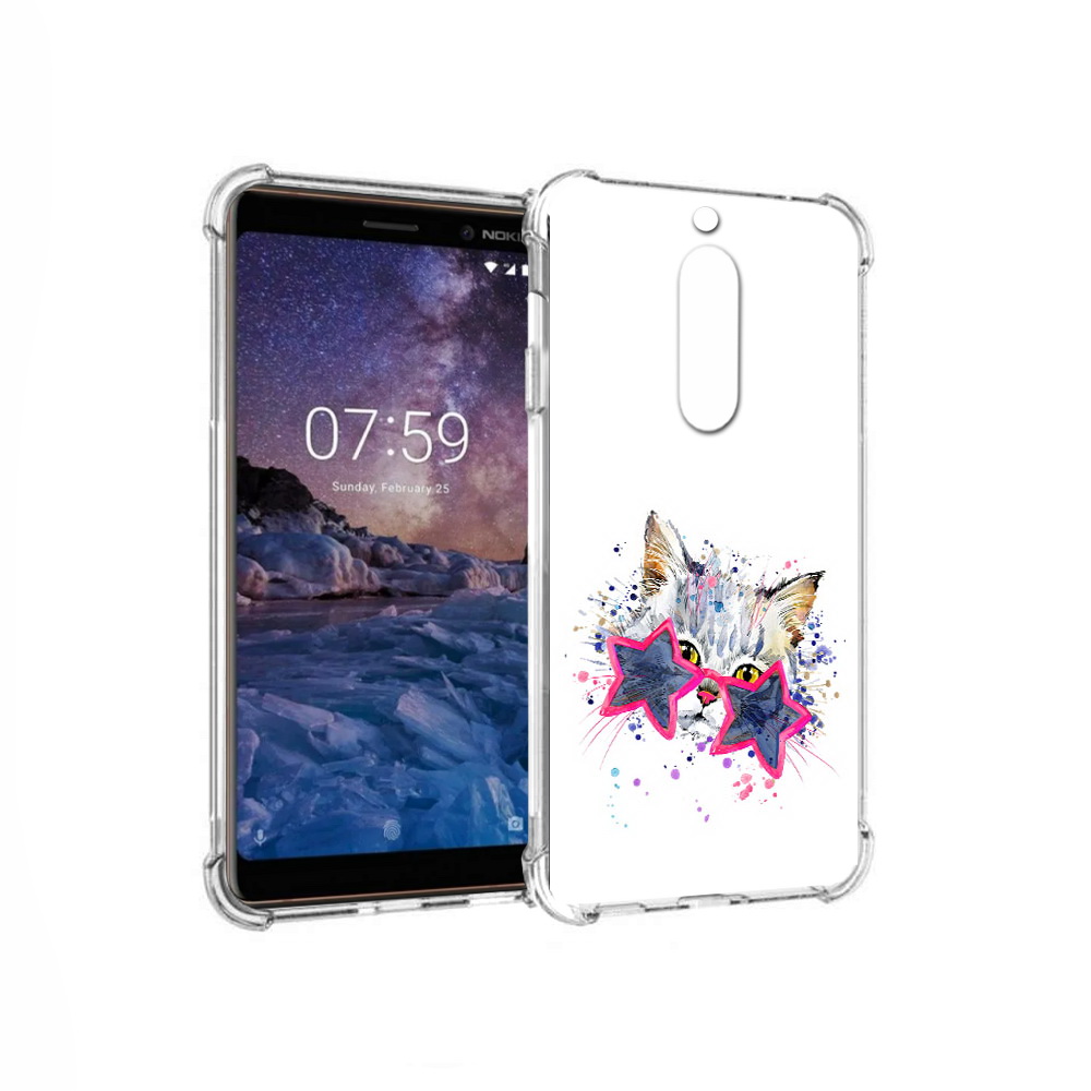

Чехол MyPads Tocco для Nokia 7 звездные очки (PT95887.123.353), Прозрачный, Tocco