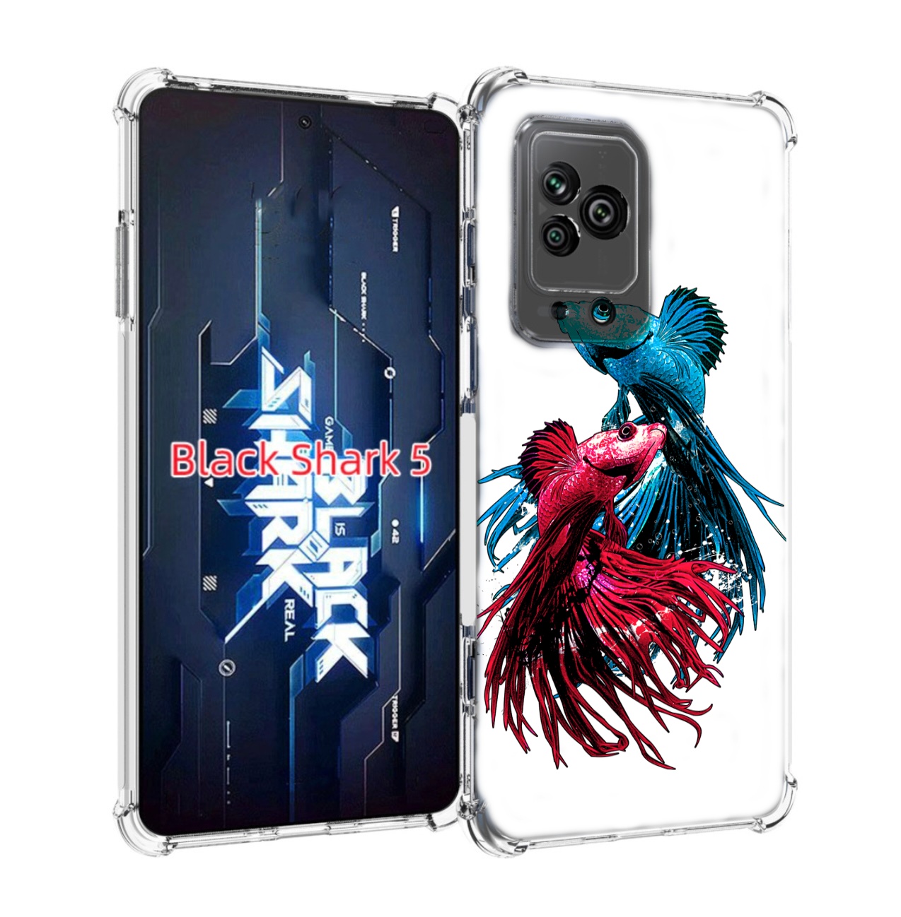 

Чехол MyPads рыбы петушки для Xiaomi Black Shark 5, Прозрачный, Tocco