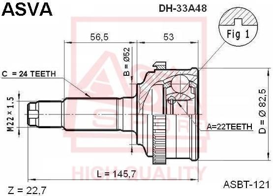 

ШРУС внешний dh33a48