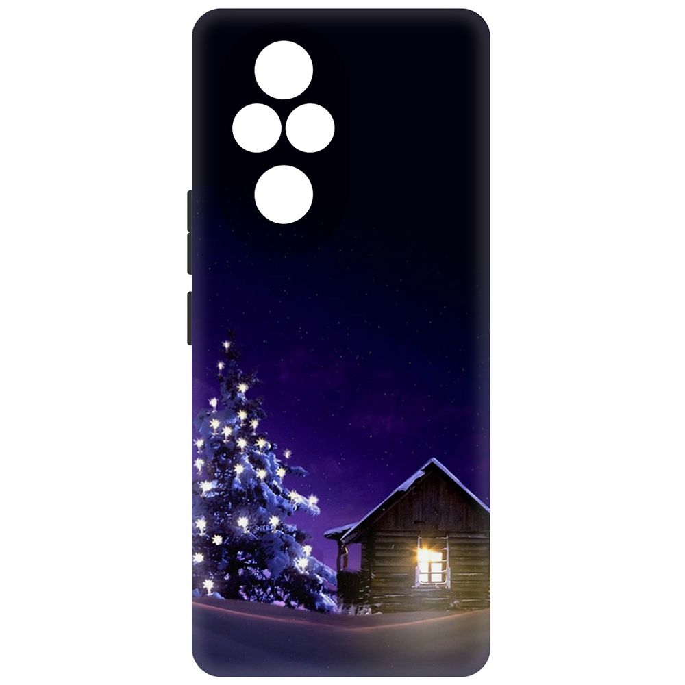 

Чехол-накладка Krutoff Soft Case Зимний домик для Honor 200 Pro черный