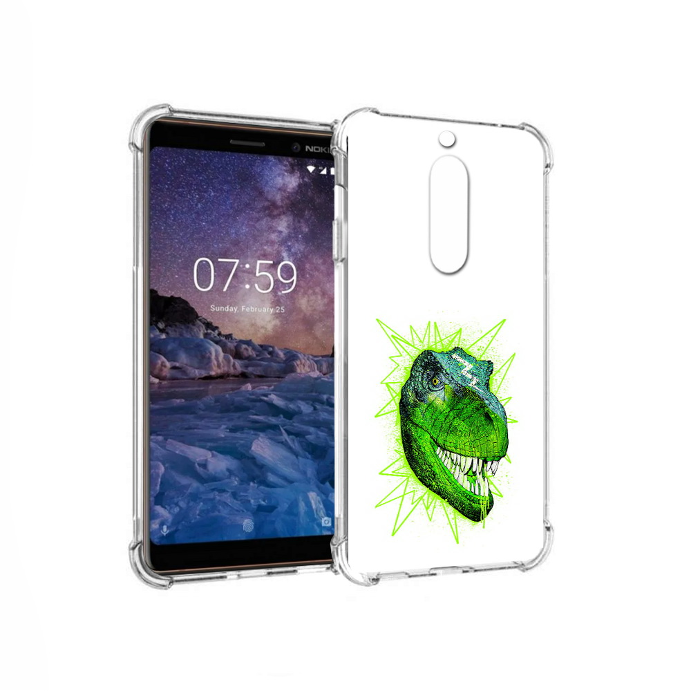 

Чехол MyPads Tocco для Nokia 7 зеленый динозавр (PT95887.123.358), Прозрачный, Tocco
