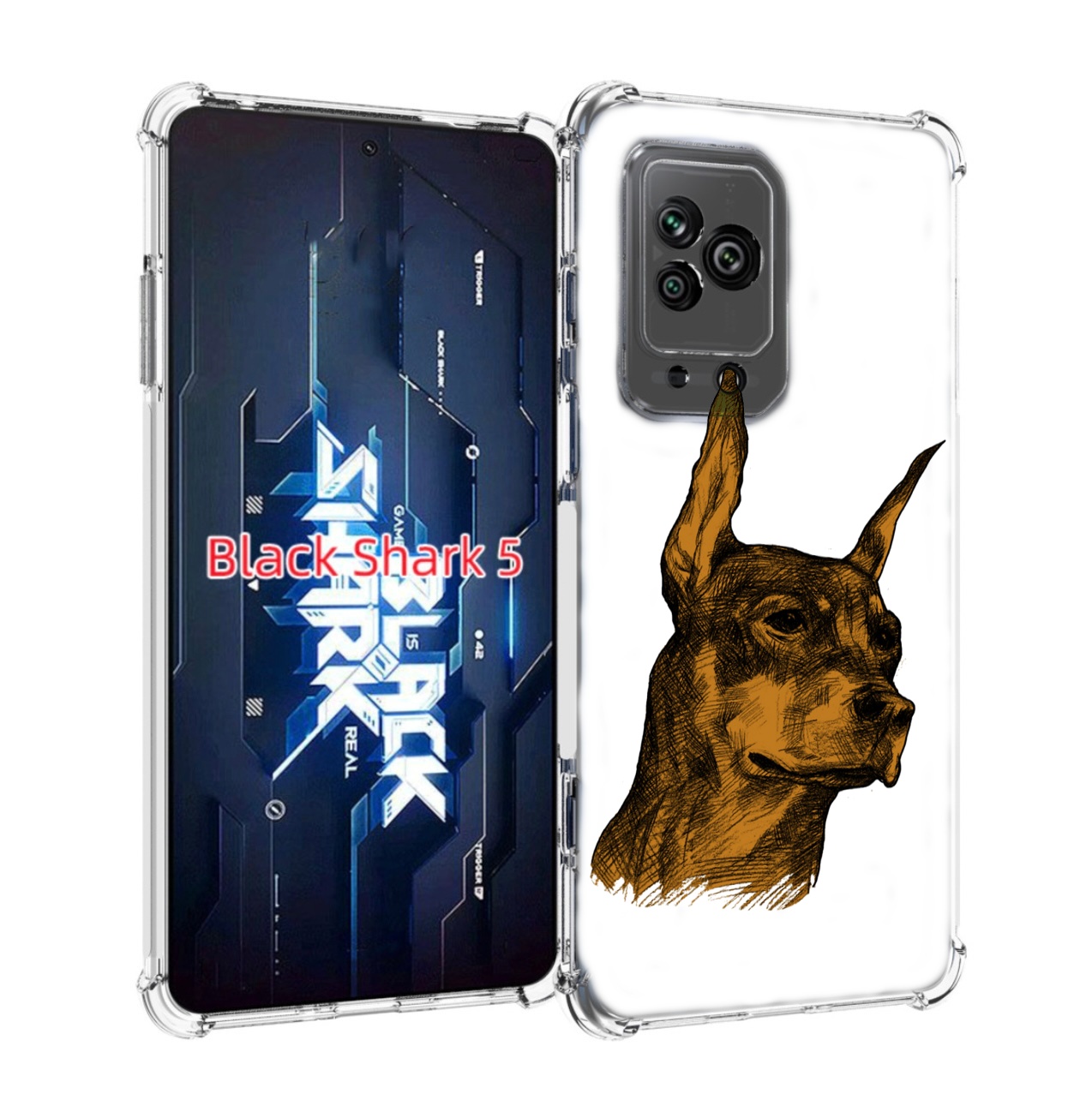 

Чехол MyPads скетч доберман для Xiaomi Black Shark 5, Прозрачный, Tocco