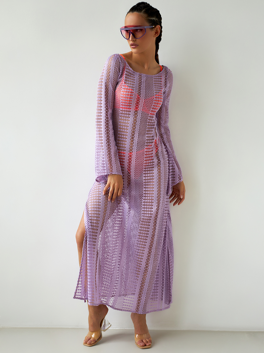 Пляжная туника женская ALZA ST0003 фиолетовая 44 RU