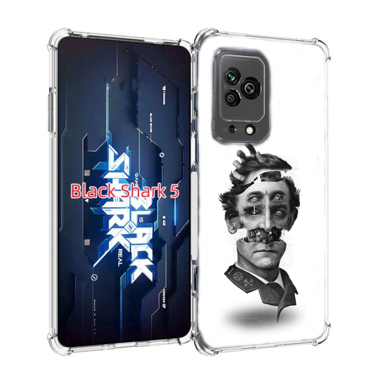 

Чехол MyPads страшное лицо абстракция для Xiaomi Black Shark 5, Прозрачный, Tocco