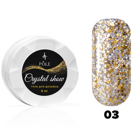 

Гель для дизайна POLE Crystal Show №03, Золотистый