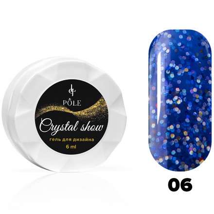 

Гель для дизайна POLE Crystal Show №06, Синий