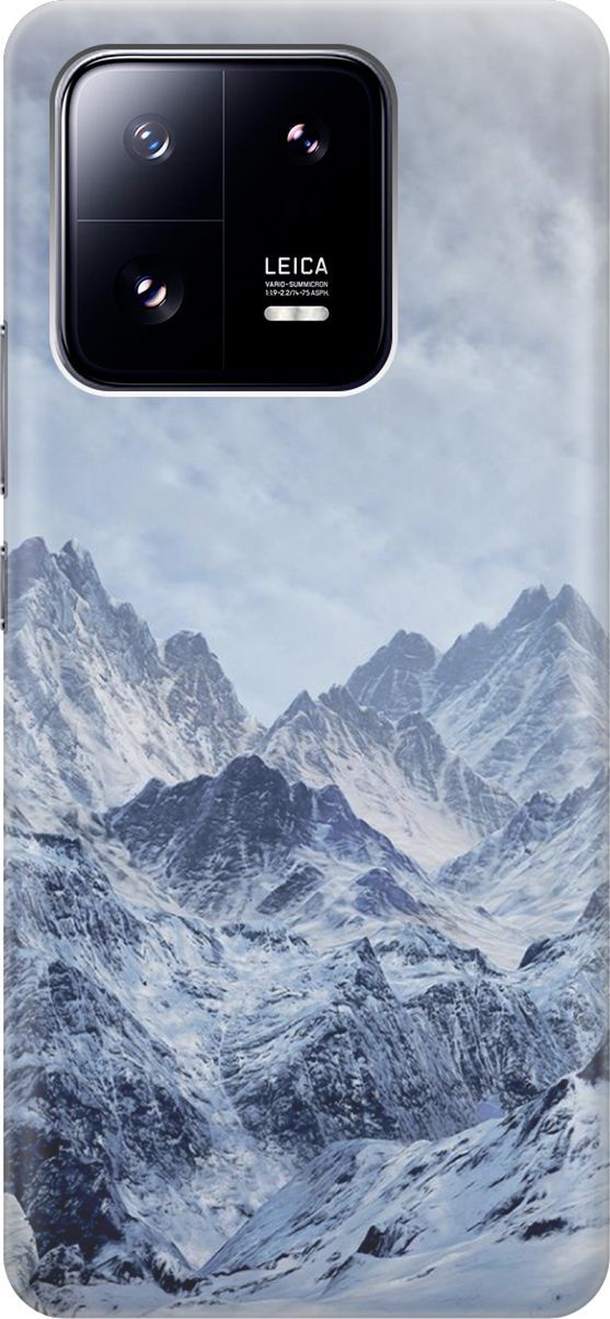 

Силиконовый чехол на Xiaomi 13 Pro Про с принтом "Снежные горы", Белый;голубой, 158963