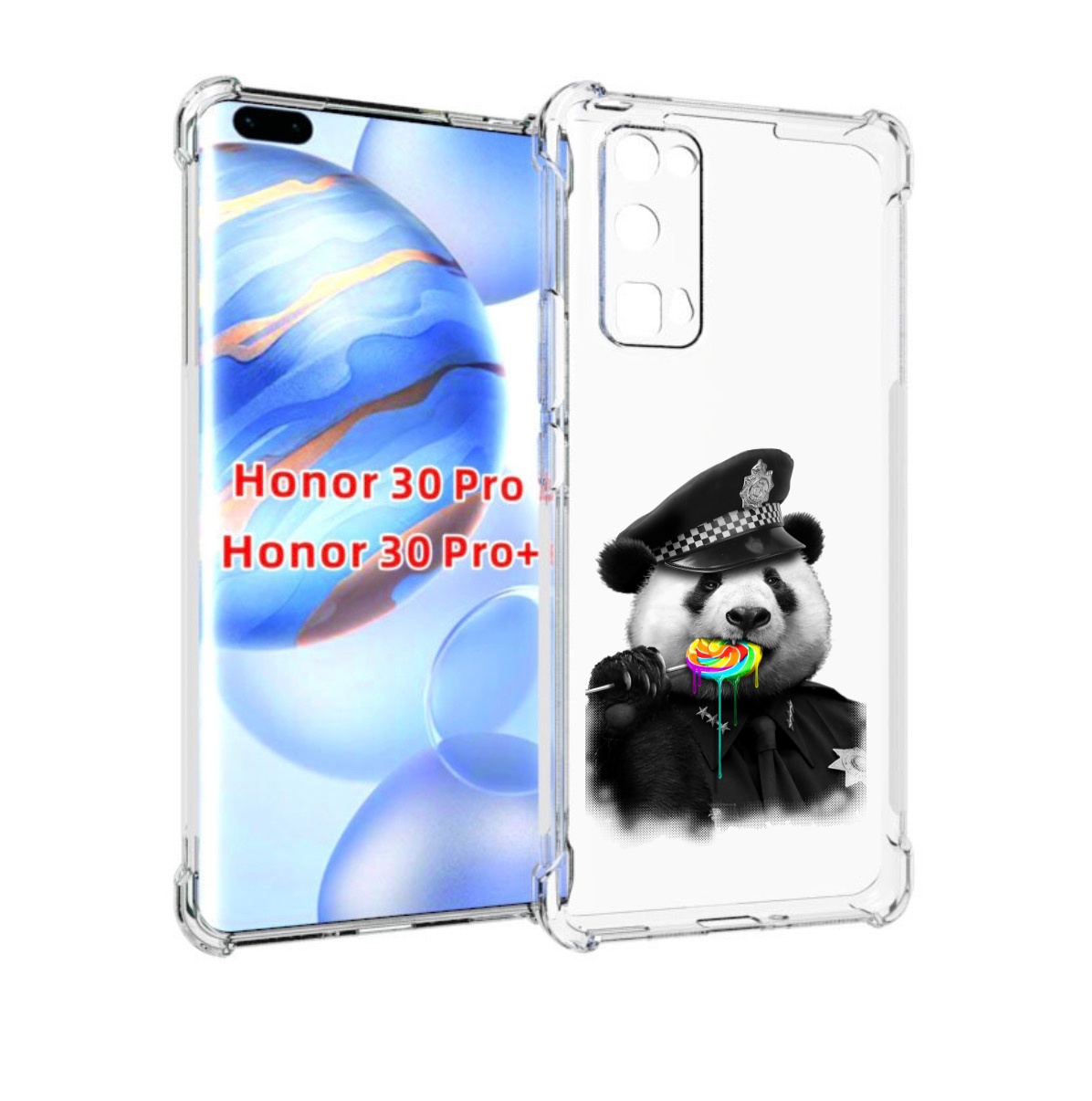 

Чехол бампер MyPads Панда полиция для Honor 30 Pro, Прозрачный, Tocco