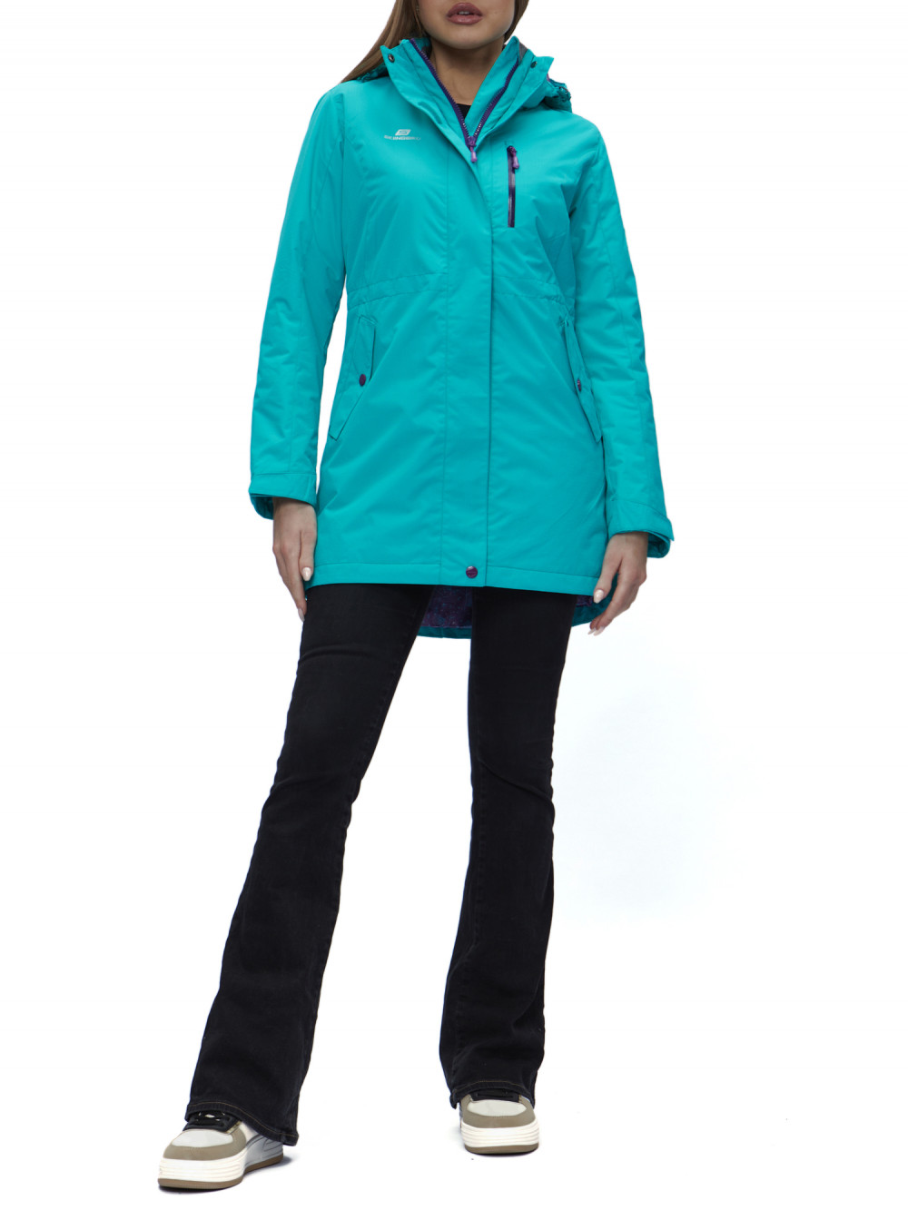 

Парка женская NoBrand AD551993 бирюзовая 42 RU, AD551993