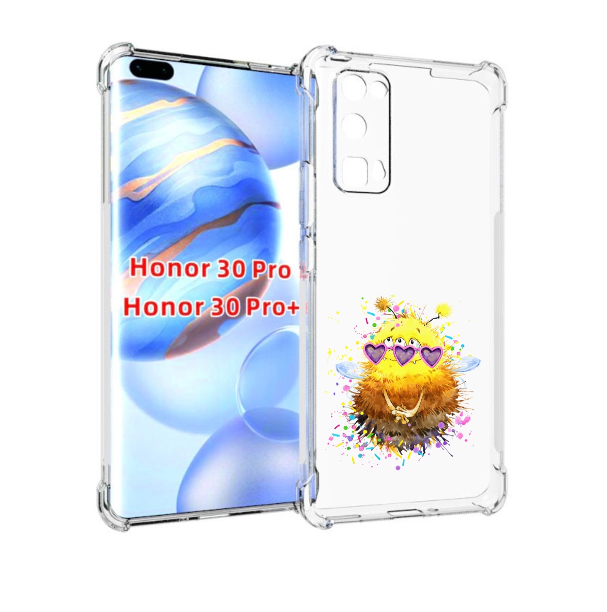 

Чехол бампер MyPads Пушитый шмель для Honor 30 Pro, Прозрачный, Tocco